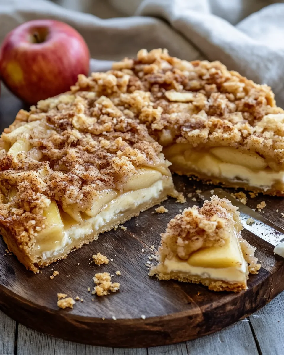 Apfelkuchen vom Blech - mit Pudding und knusprigen Streusel