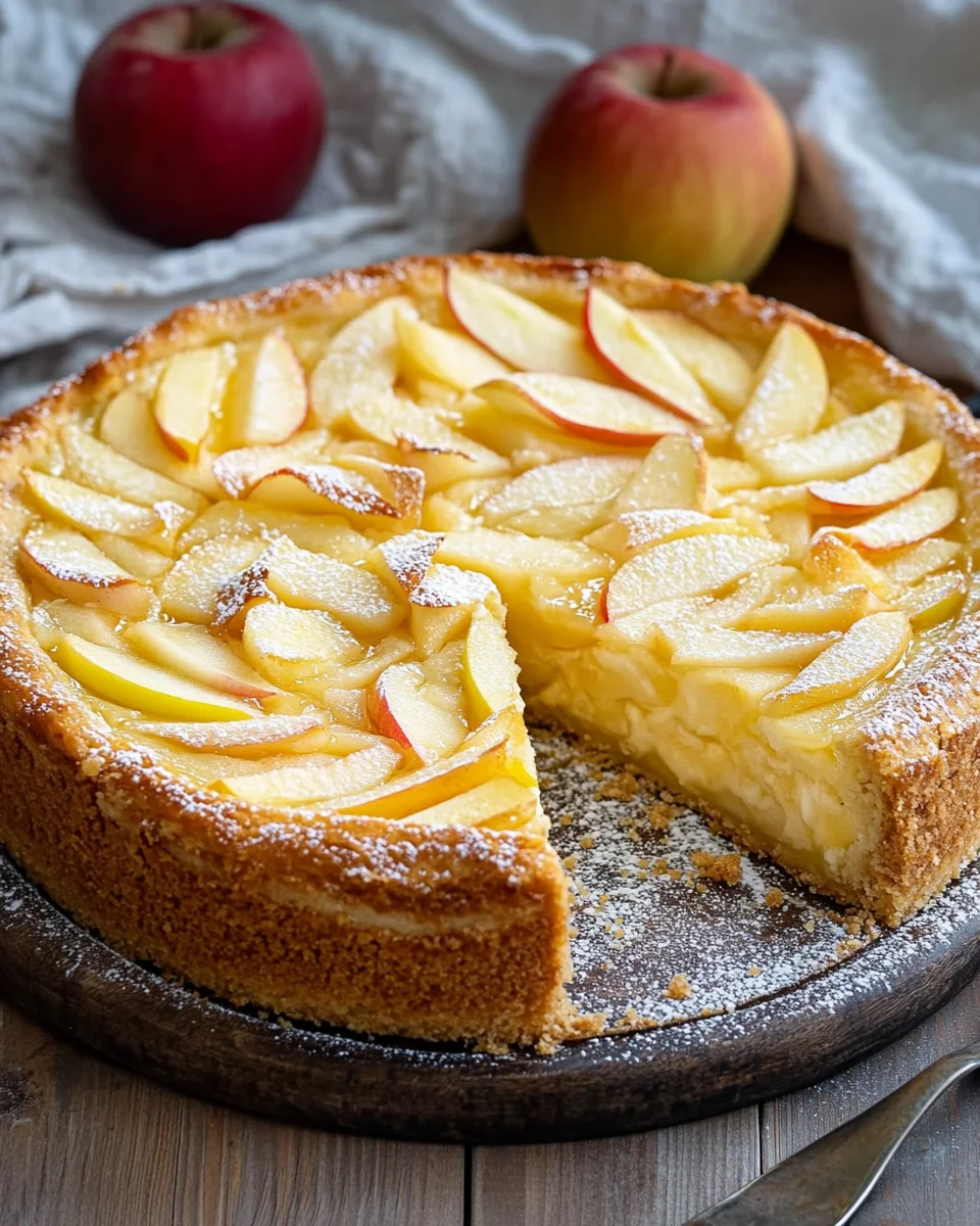 Saftiger Apfelkuchen mit Pudding