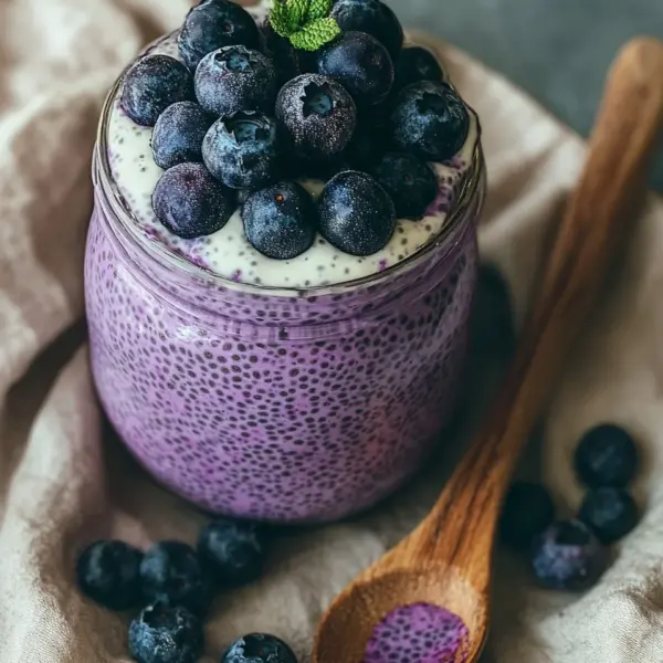 Veganer Blaubeer-Chia-Pudding