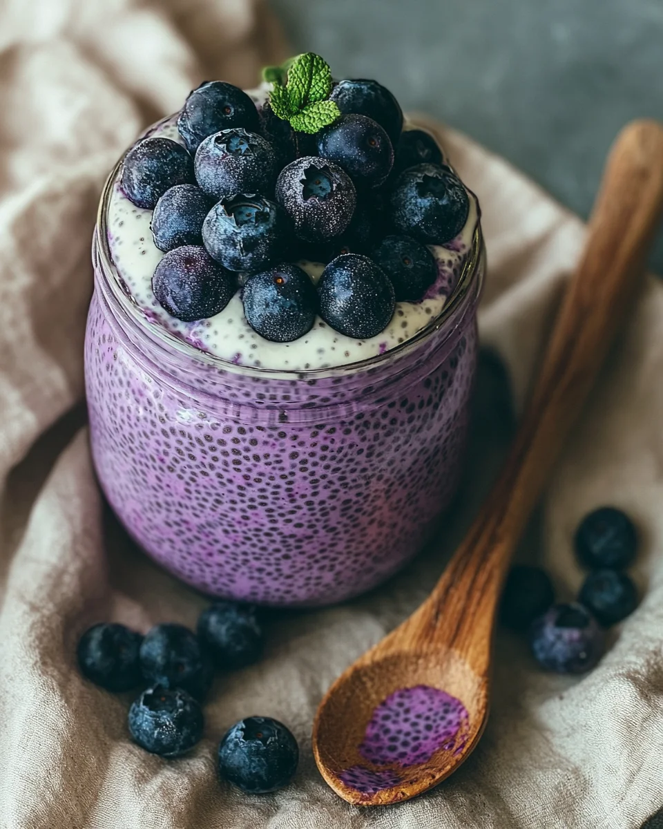 Veganer Blaubeer-Chia-Pudding