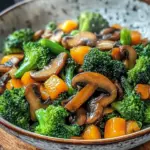 15-Minuten-Pfanne mit Champignons, Brokkoli und Karotten