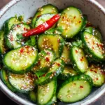 Asiatischer Gurkensalat mit Chili & Sesam