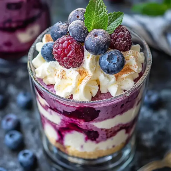 Blaubeer Tiramisu im Glas ohne Ei & Alkohol