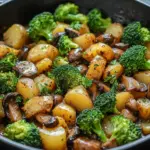 Brokkoli Kartoffel Pfanne mit Pilzen