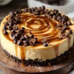 Cookie Dough Cheesecake mit Salted Caramel Swirl