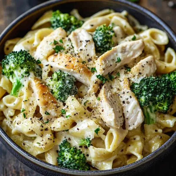 cremige Hähnchen-Brokkoli-Pasta