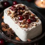 Cremiges Zimtparfait mit gebrannten Mandeln und Kirschen