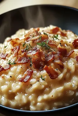 Französisches Zwiebel und Speck Risotto