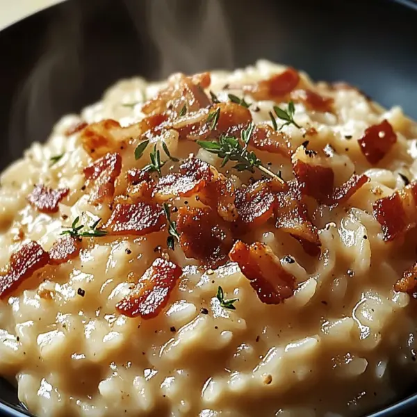 Französisches Zwiebel und Speck Risotto