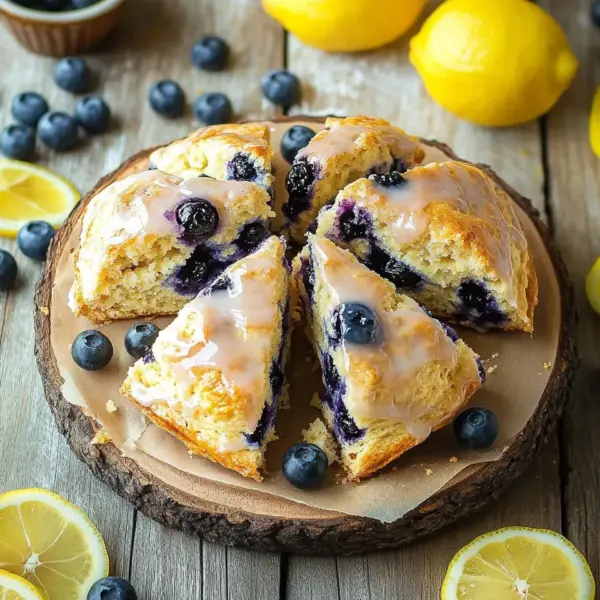 Fruchtige Blaubeer-Scones mit Zitronenguss