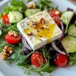 Gebackener Feta auf Gemischtem Salat