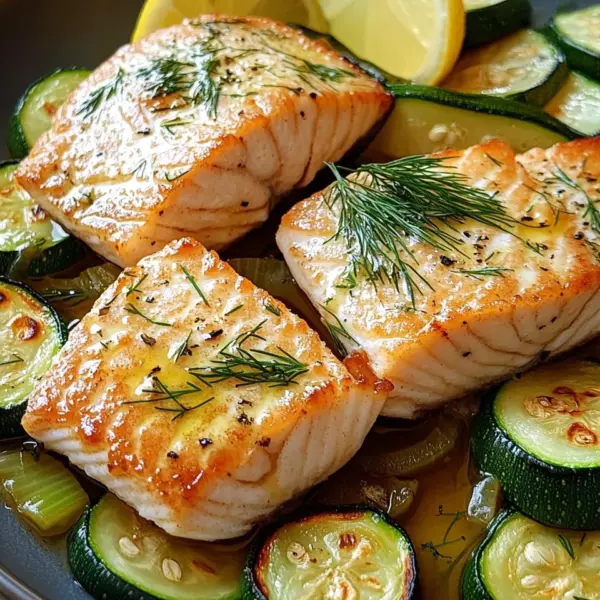 Gebratener Lachs mit Zucchini