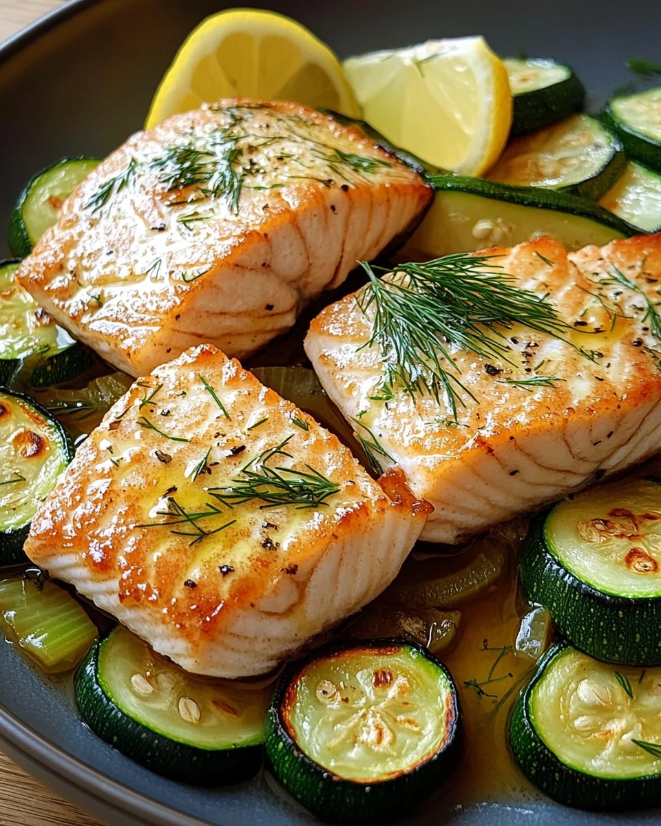 Gebratener Lachs mit Zucchini
