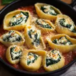 Gef&uuml;llte Muschelnudeln mit Ricotta und Spinat