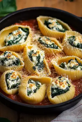 Gefüllte Muschelnudeln mit Ricotta und Spinat 23 Gefüllte Muschelnudeln mit Ricotta und Spinat