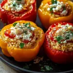 Gef&uuml;llte Ofenpaprika mit Reis und Feta