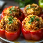 Gef&uuml;llte Paprika mit Hackfleisch und Reis