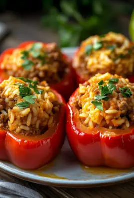 Gefüllte Paprika mit Hackfleisch und Reis
