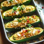Gef&uuml;llte Zucchinis mit Couscous und Feta