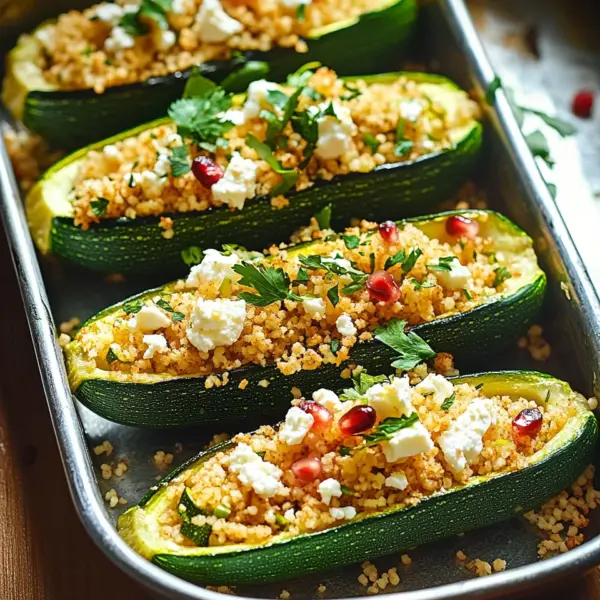 Gefüllte Zucchinis mit Couscous und Feta