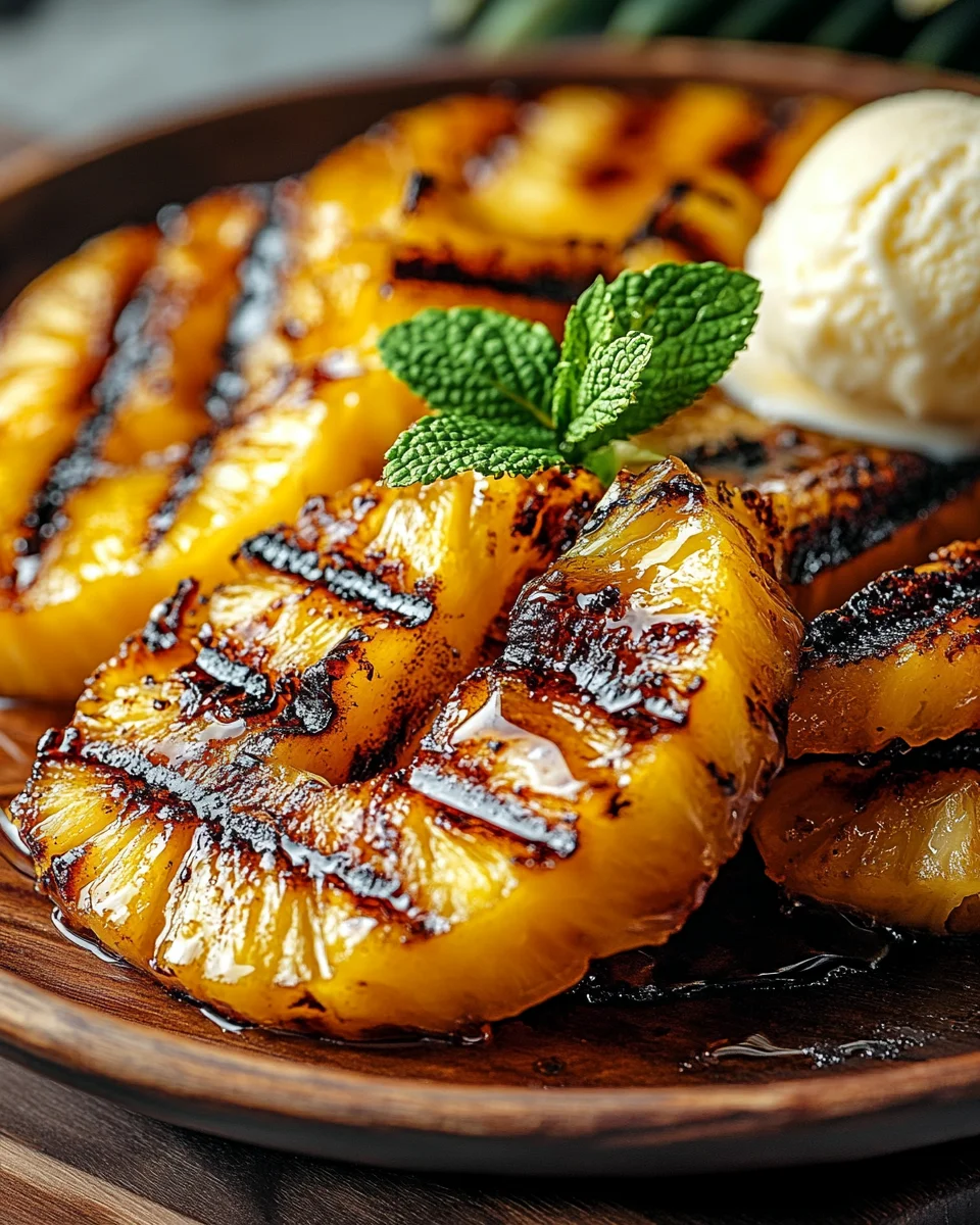 Gegrillte Ananas mit Honig & Zimt