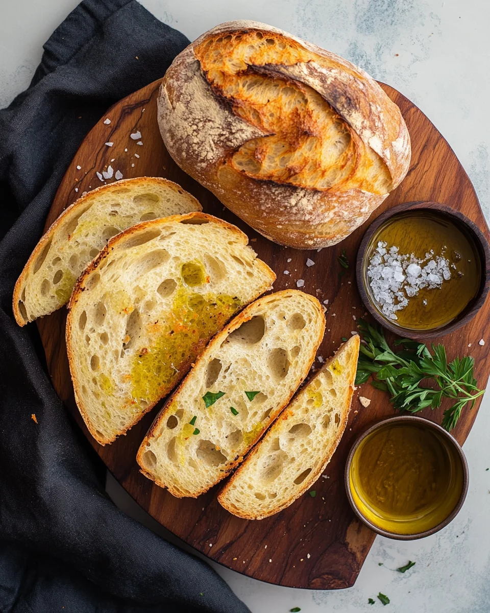 Grillbrot mit Olivenöl und Meersalz