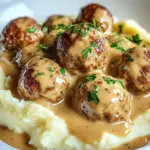 Hackb&auml;llchen in cremiger Sauce mit Kartoffelp&uuml;ree