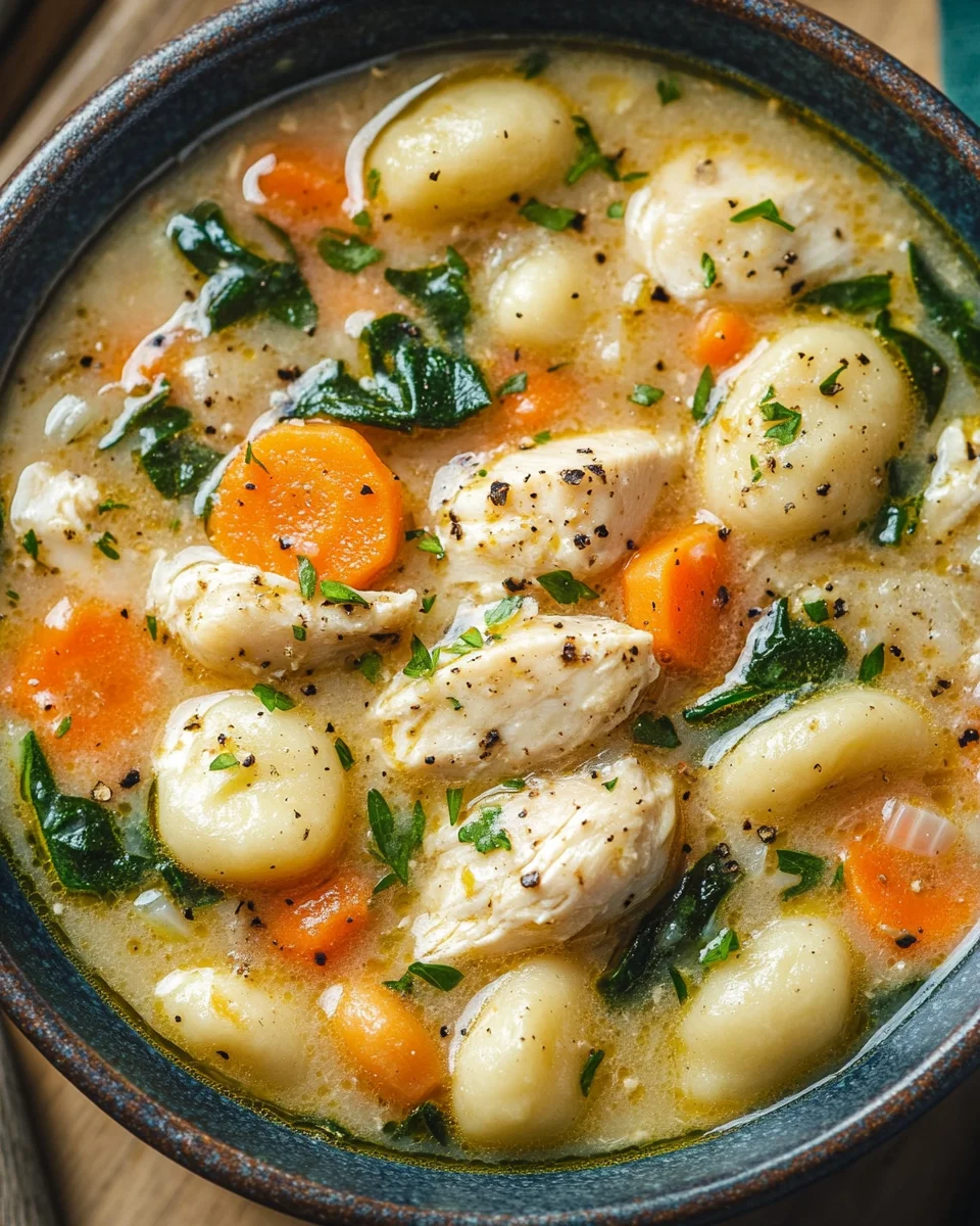 H&auml;hnchen-Gnocchi-Suppe