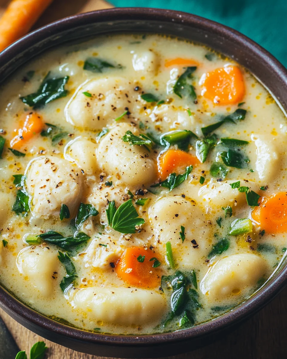 H&auml;hnchen-Gnocchi-Suppe