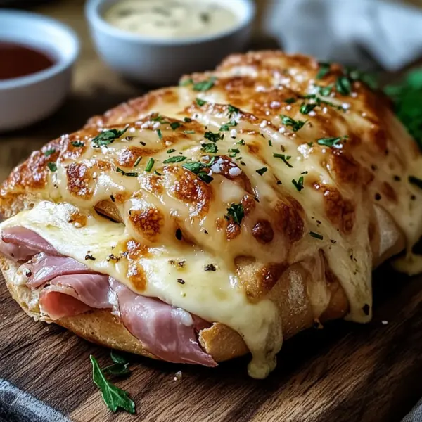 Handbrot mit Schinken und Käse