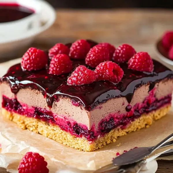 Himbeerkuchen mit Schokopudding