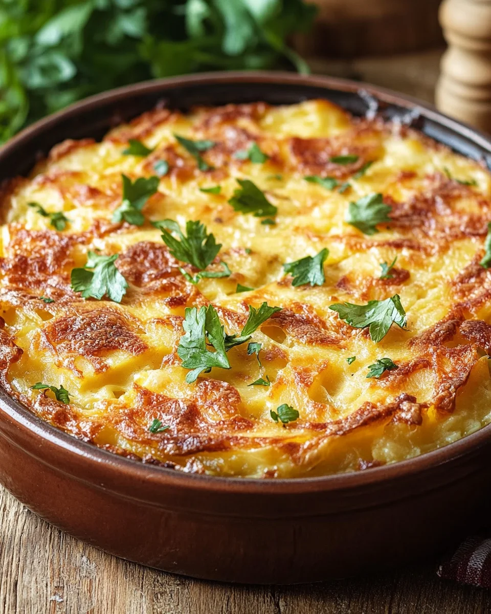 H&uuml;ttenk&auml;se Kartoffelr&ouml;sti Auflauf