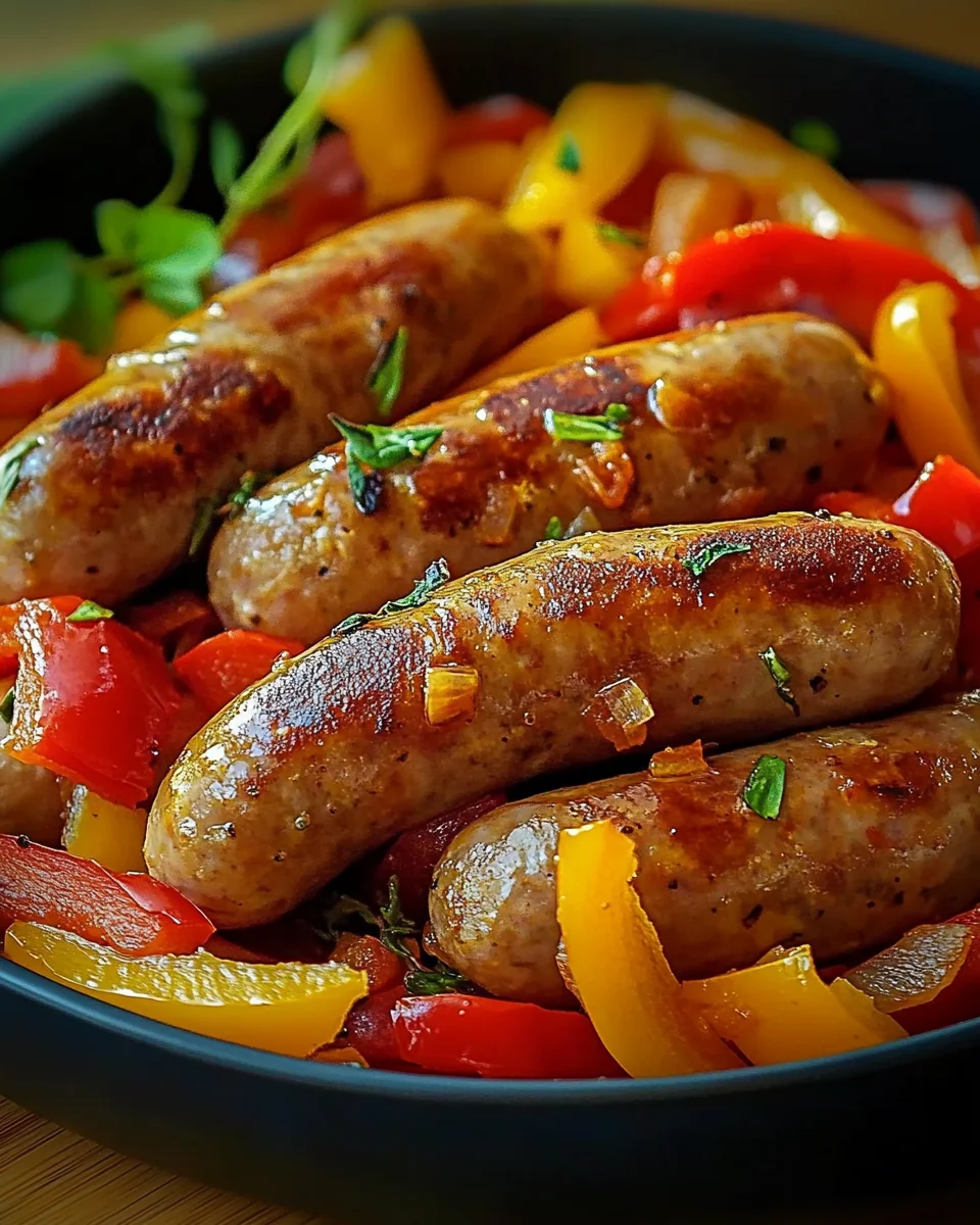 Italienische Wurst mit Paprika und Zwiebeln