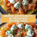 Knusprige Kartoffelgalette mit Räucherlachs und Crème Fraîche 18 Pinterest Hidden Image