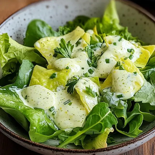Kopfsalat mit Omas Sahne-Zitronen-Dressing