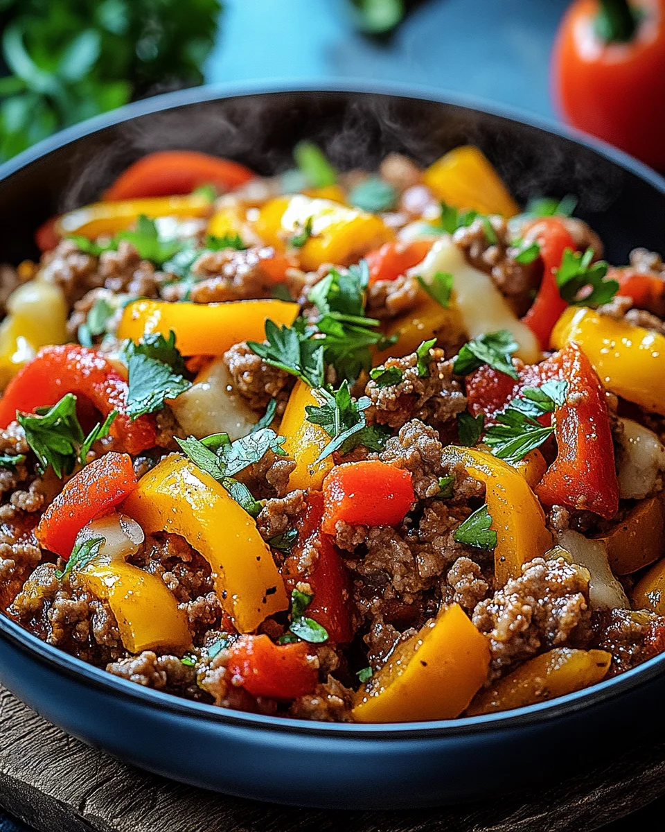 Low Carb Paprikapfanne mit Hackfleisch