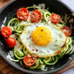 Low Carb Zucchini Nester mit Spiegelei