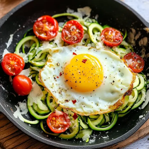 Low Carb Zucchini Nester mit Spiegelei