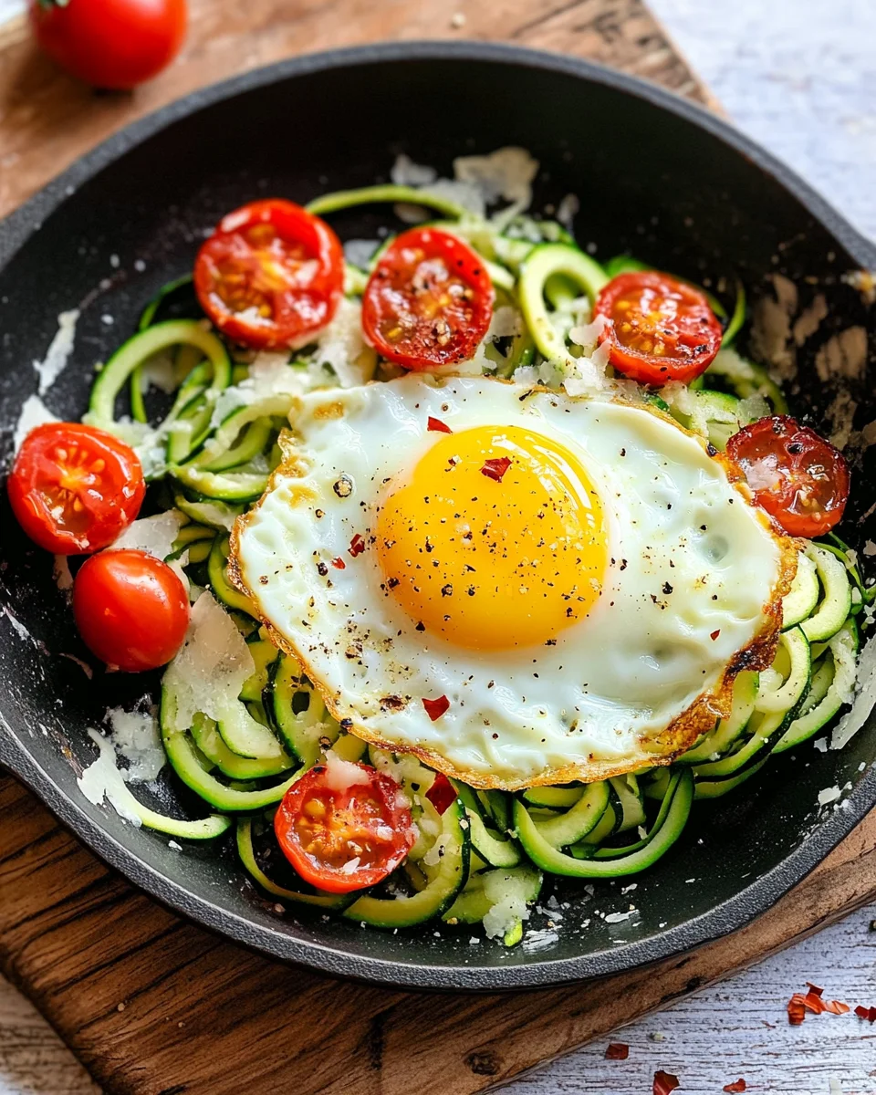Low Carb Zucchini Nester mit Spiegelei