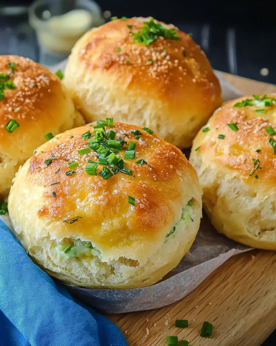 Megalecker Knoblauch Brötchen gefüllt mit Mozzarella Käse Rezept