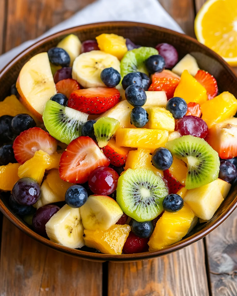 Obstsalat mit klassischem Dressing