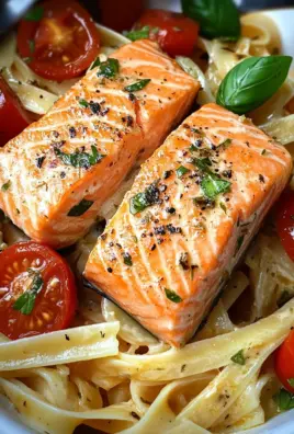 Ofen-Lachs-Pasta mit Tomaten