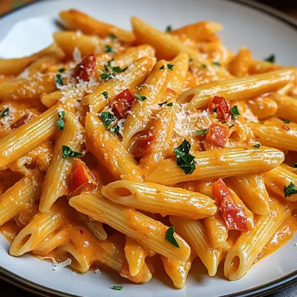 Penne in cremiger Paprikasoße