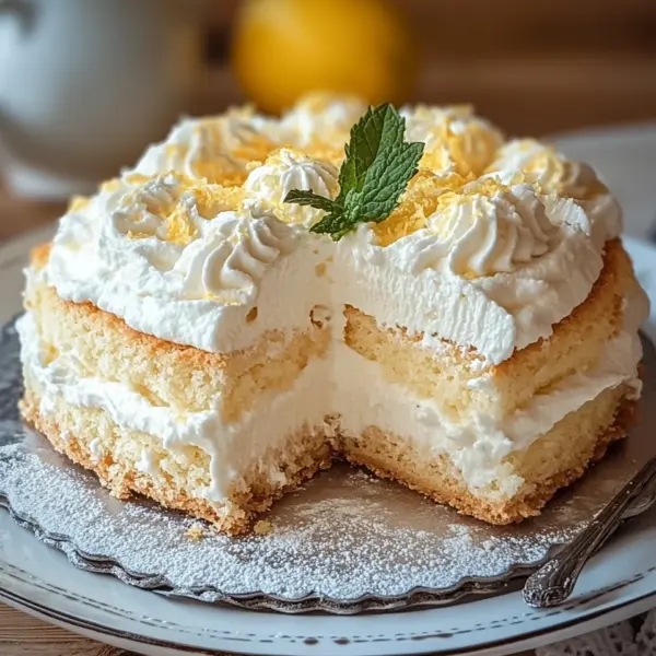 Quark-Schneekuchen mit Vanillepudding
