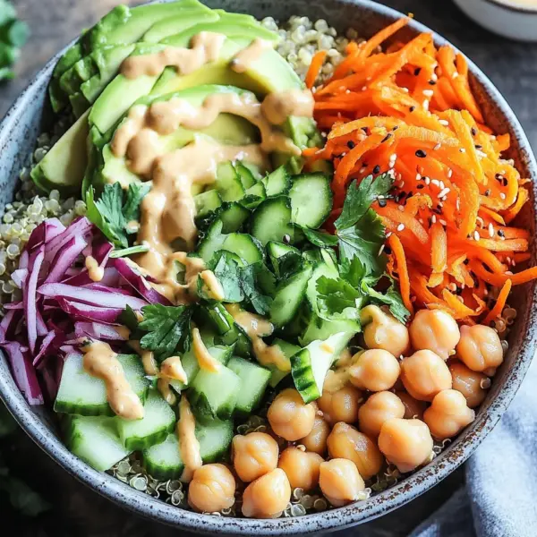 Quinoa-Gemüse-Bowl mit Tahini-Dressing