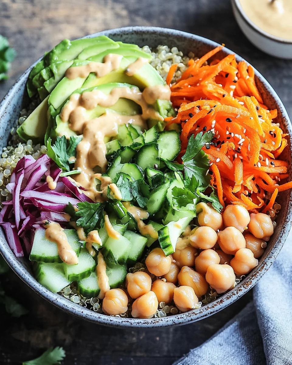 Quinoa-Gem&uuml;se-Bowl mit Tahini-Dressing