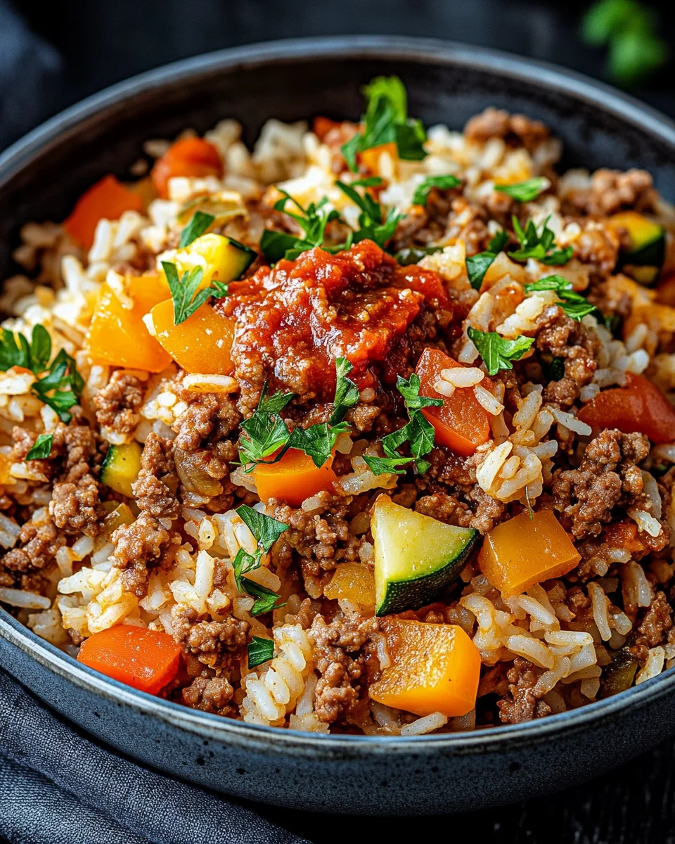 Reis-Hackfleisch-Pfanne