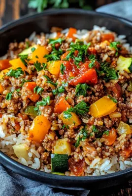 Reis-Hackfleisch-Pfanne mit Ajvar und Gemüse