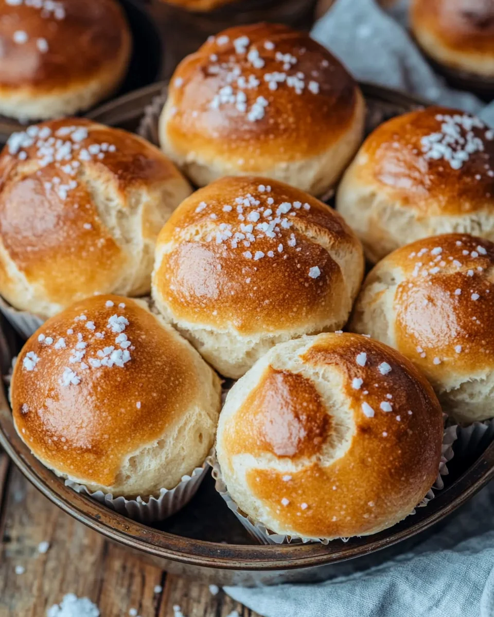 Rezept für Laugenbrötchen im Muffinsblech gebacken