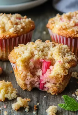 Rhabarber-Muffins mit Vanillestreuseln